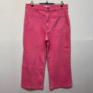 Daze Women Wide Leg Cropped Ankle Jeans Size 32 Pink Denim C052 -26